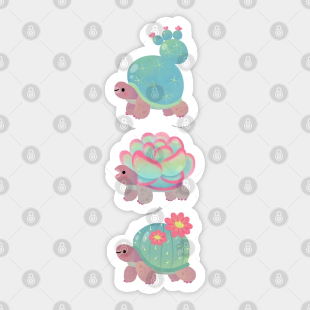 Cactus tortoise Sticker by pikaole